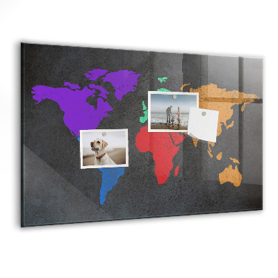 Magnetisch wandbord Wereldkaart