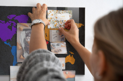 Magnetisch wandbord Wereldkaart