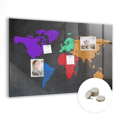 Magnetisch wandbord Wereldkaart