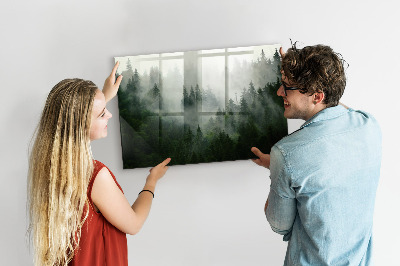 Memobord keuken Mistig bos