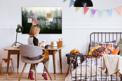 Memobord keuken Mistig bos