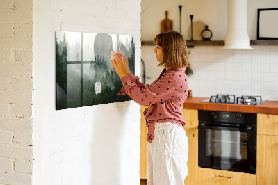 Memobord keuken Mistig bos