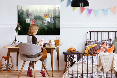 Memobord keuken Mistig bos