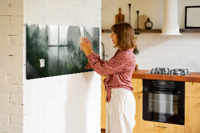 Memobord keuken Mistig bos