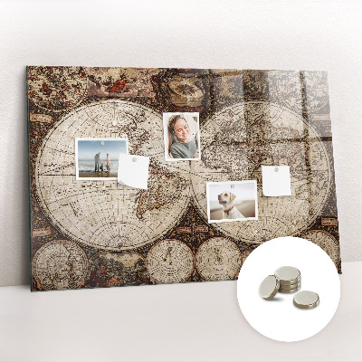 Magnetisch wandbord Oude wereldkaart