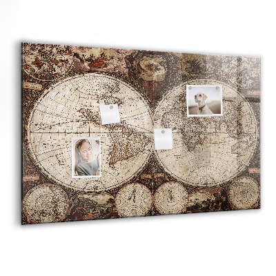 Magnetisch wandbord Oude wereldkaart