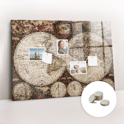 Magnetisch wandbord Oude wereldkaart