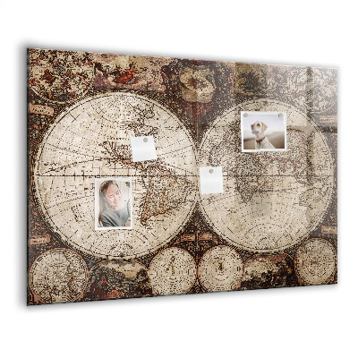 Magnetisch wandbord Oude wereldkaart