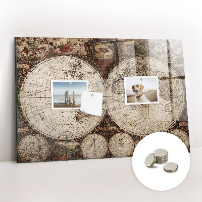 Magnetisch wandbord Oude wereldkaart