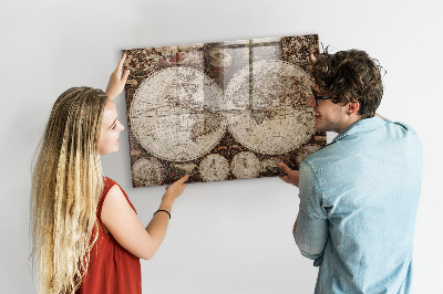 Magnetisch wandbord Oude wereldkaart