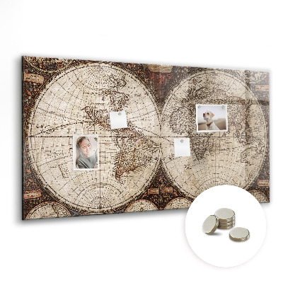 Magnetisch wandbord Oude wereldkaart