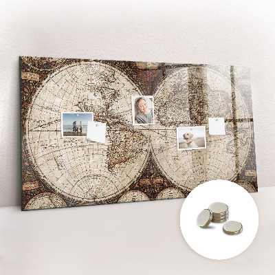 Magnetisch wandbord Oude wereldkaart