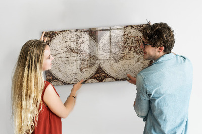 Magnetisch wandbord Oude wereldkaart