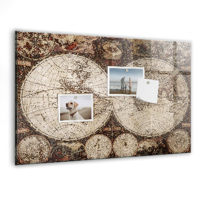 Magnetisch wandbord Oude wereldkaart