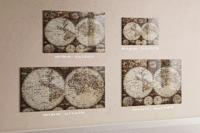 Magnetisch wandbord Oude wereldkaart