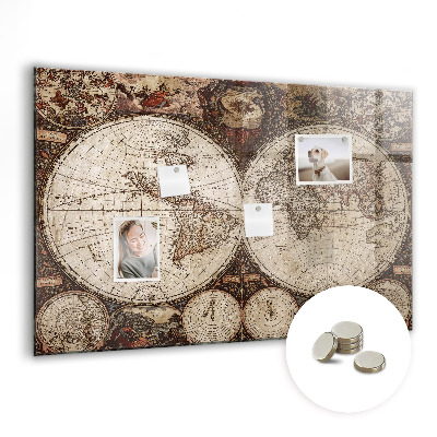 Magnetisch wandbord Oude wereldkaart