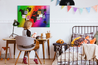 Magnet board Wereldkaart