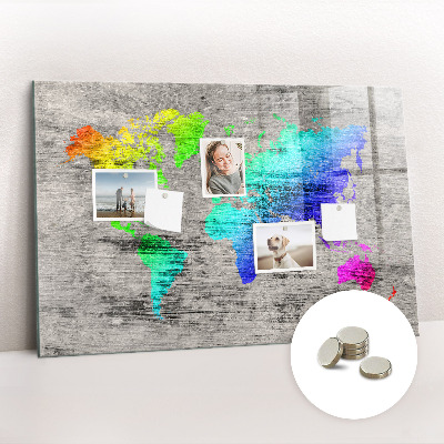 Magnetisch wandbord Wereldkaart