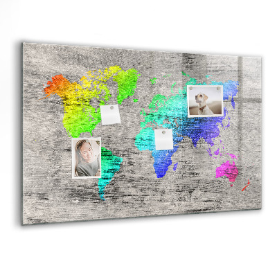 Magnetisch wandbord Wereldkaart