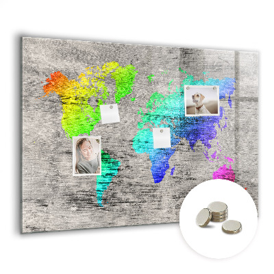 Magnetisch wandbord Wereldkaart