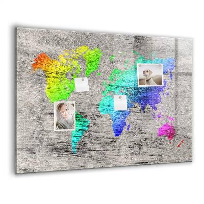 Magnetisch wandbord Wereldkaart