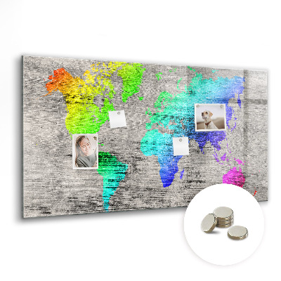 Magnetisch wandbord Wereldkaart