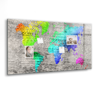 Magnetisch wandbord Wereldkaart