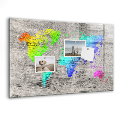 Magnetisch wandbord Wereldkaart