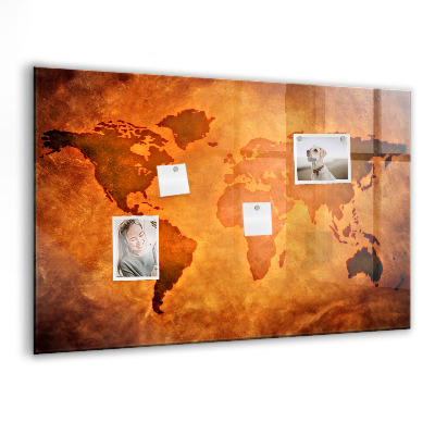 Memobord keuken Grote wereldkaart