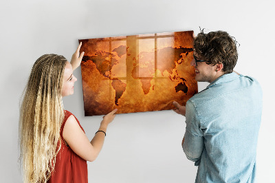 Memobord keuken Grote wereldkaart