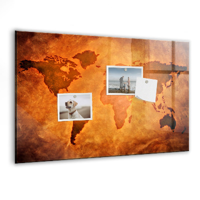 Memobord keuken Grote wereldkaart