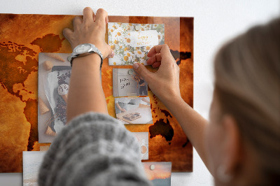 Memobord keuken Grote wereldkaart