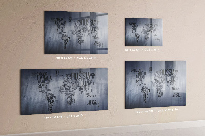 Magnet board Wereldkaart met ondertitels