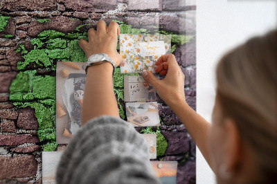 Magnet board Bakstenen wereldkaart