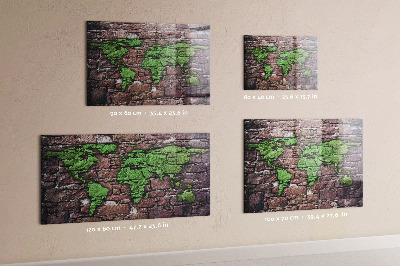 Magnet board Bakstenen wereldkaart