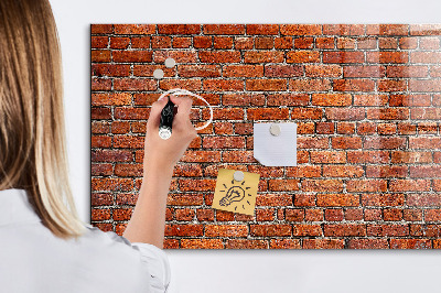 Glazen magneetbord met decoratieve print Oude bakstenen muur