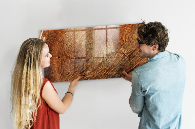 Beschrijfbaar magneetbord van glas met design Oude boomstam