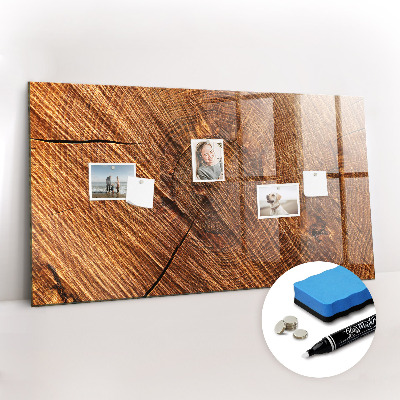 Glazen magneetbord met decoratieve print Decoratief hout