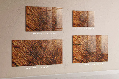 Glazen magneetbord met decoratieve print Decoratief hout