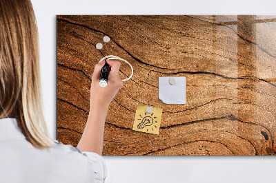 Beschrijfbaar magneetbord van glas met design Oud hout