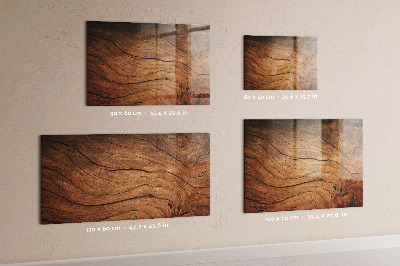 Beschrijfbaar magneetbord van glas met design Oud hout
