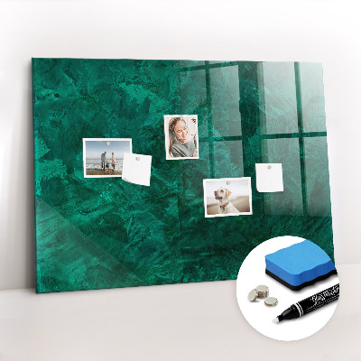 Glazen magneetbord met decoratieve print Smaragdgroene muur