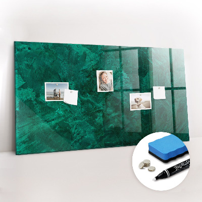 Glazen magneetbord met decoratieve print Smaragdgroene muur