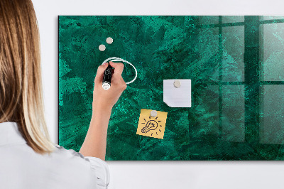 Glazen magneetbord met decoratieve print Smaragdgroene muur