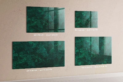 Glazen magneetbord met decoratieve print Smaragdgroene muur