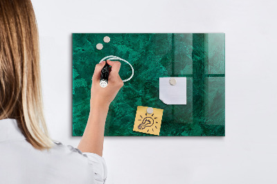 Glazen magneetbord met decoratieve print Smaragdgroene muur