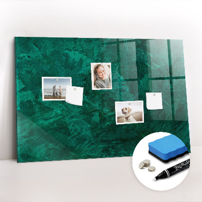 Glazen magneetbord met decoratieve print Smaragdgroene muur