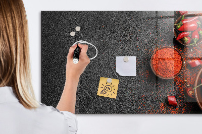 Glazen magneetbord met decoratieve print Rode paprika's