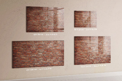 Glazen magneetbord met decoratieve print Bakstenen muur