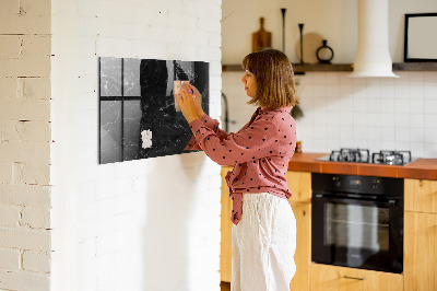 Beschrijfbaar magneetbord van glas met design Zwart marmer